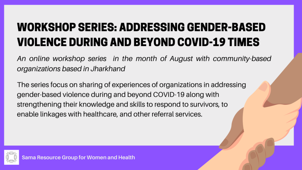 Flyer of workshop series on GBV during and beyond Covid