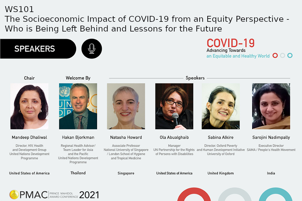 PMAC Webinar on Covid WS101 titled "The Socioeconomic Impact of COVID-19 from an Equity Perspective - Who is Being Left Behind and Lessons for the Future."